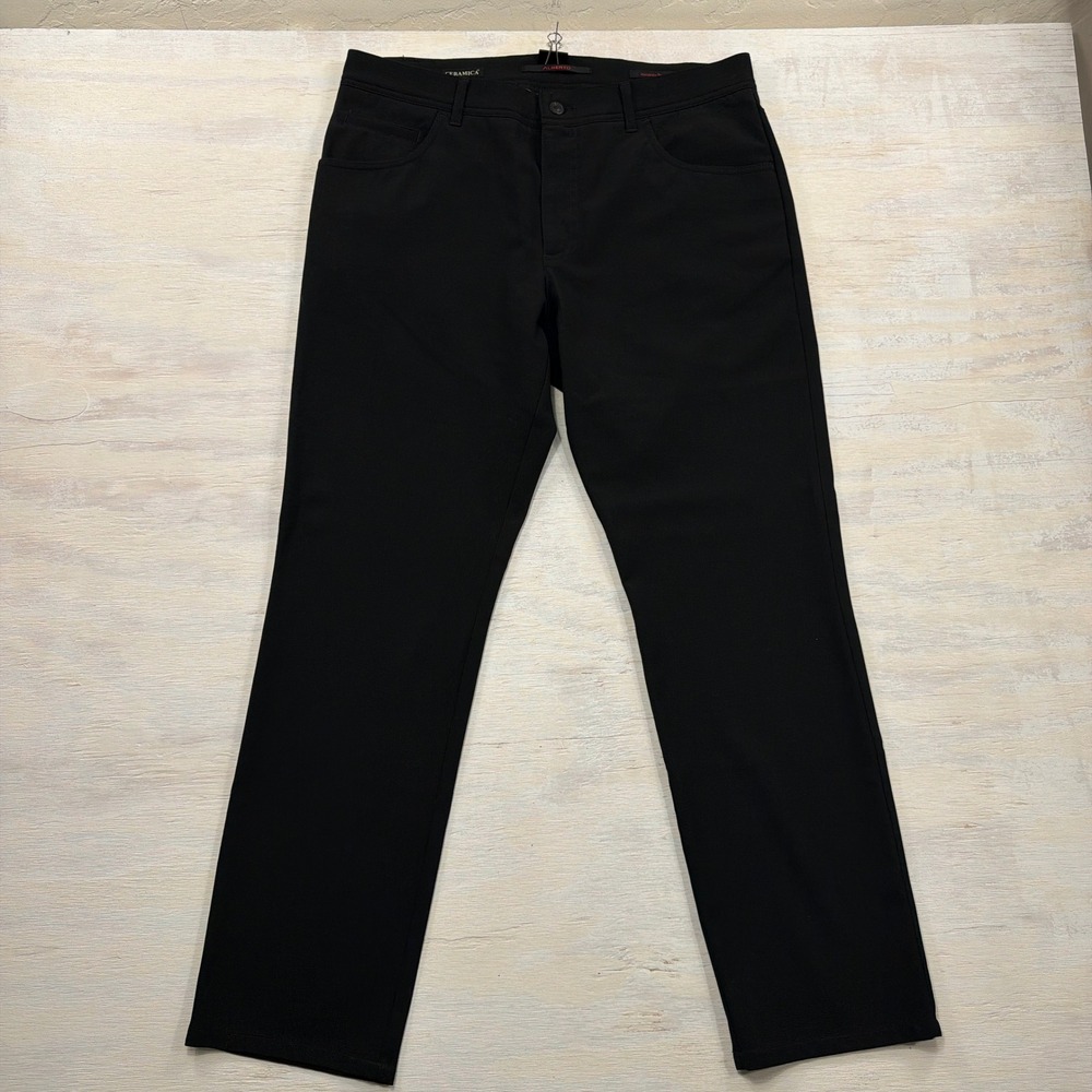 Alberto Pants Stone Ceramica W35 L32 Modern Fit 5-Pocket Trousers Black Mens